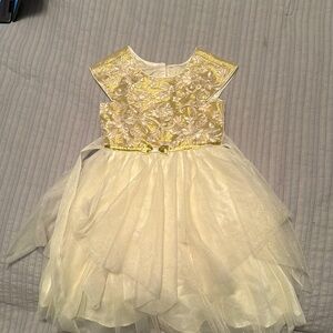 Girls White Dress with Tulle Skirt